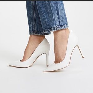 Sam Edelman Hazel Pointed Toe Pump in Bright White Leather - 7.5M